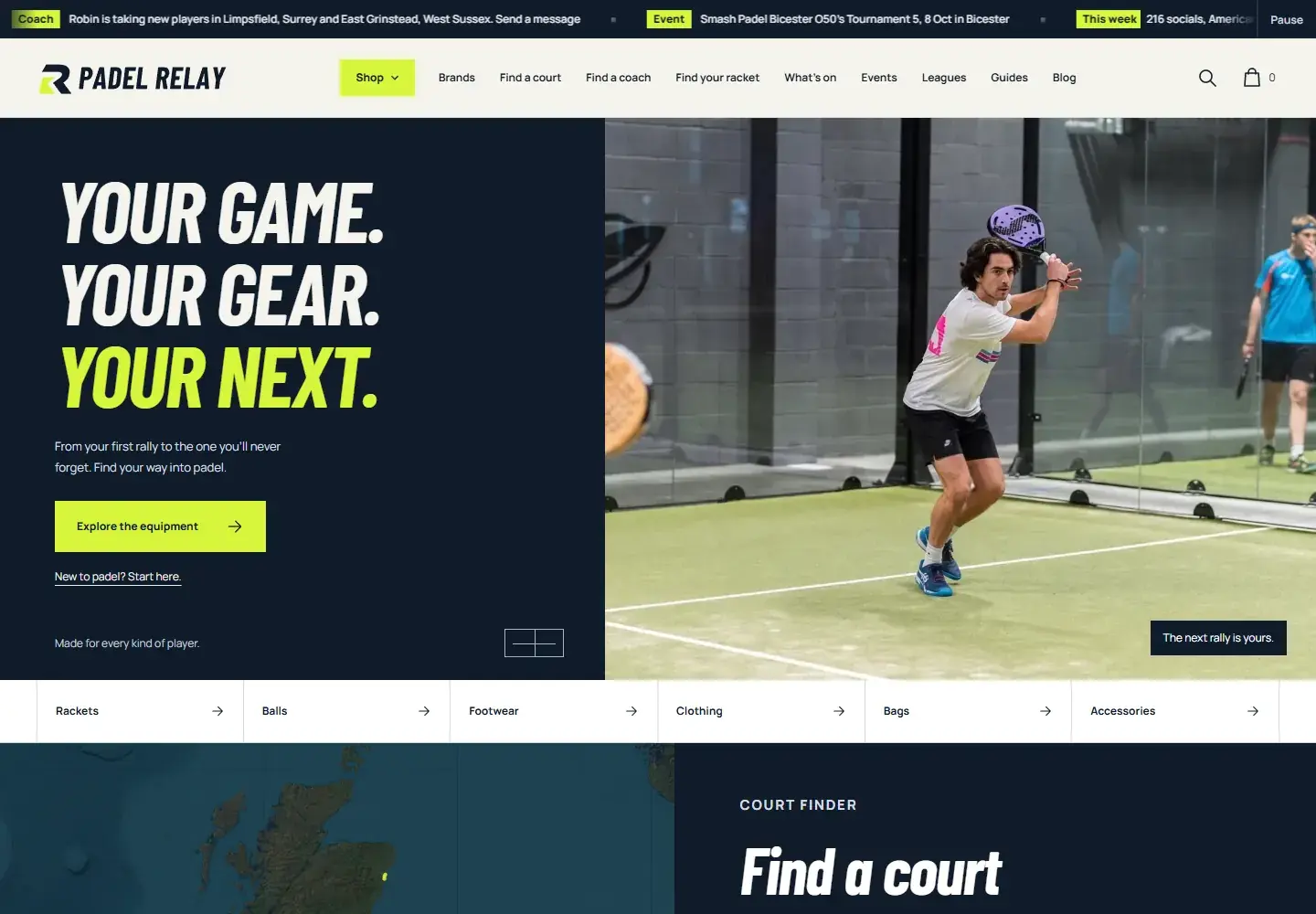 Padel Relay. Website built by Flying Penguin.